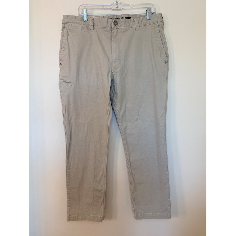 Duluth Trading Co Flex Ballroom Khakis Mens 36x30 Slim Fit Tan Work Pants